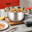 Batterie de Cuisine à Induction - Batterie de Cuisine 12 Pièces - Adaptée à Tous Feux de Chaleur - Acier Inox/ Or