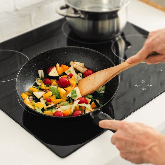 Set de 3 Pieces à frire revêtement en marbre/ poêle 3 pcs gris