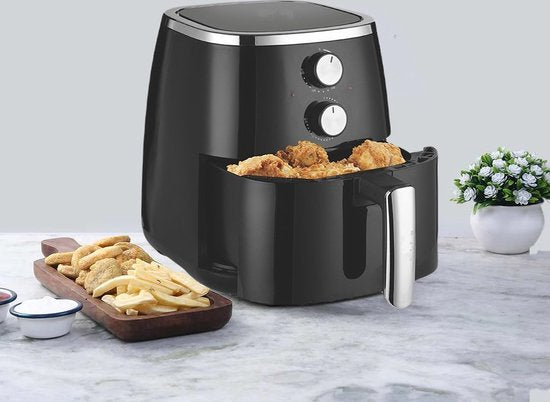 Royalty Line® AF1500 Airfryer XXL - Friteuse à air chaud XXL 5 litres - Airfryers 1500W avec minuterie - 80-200°C - Zwart