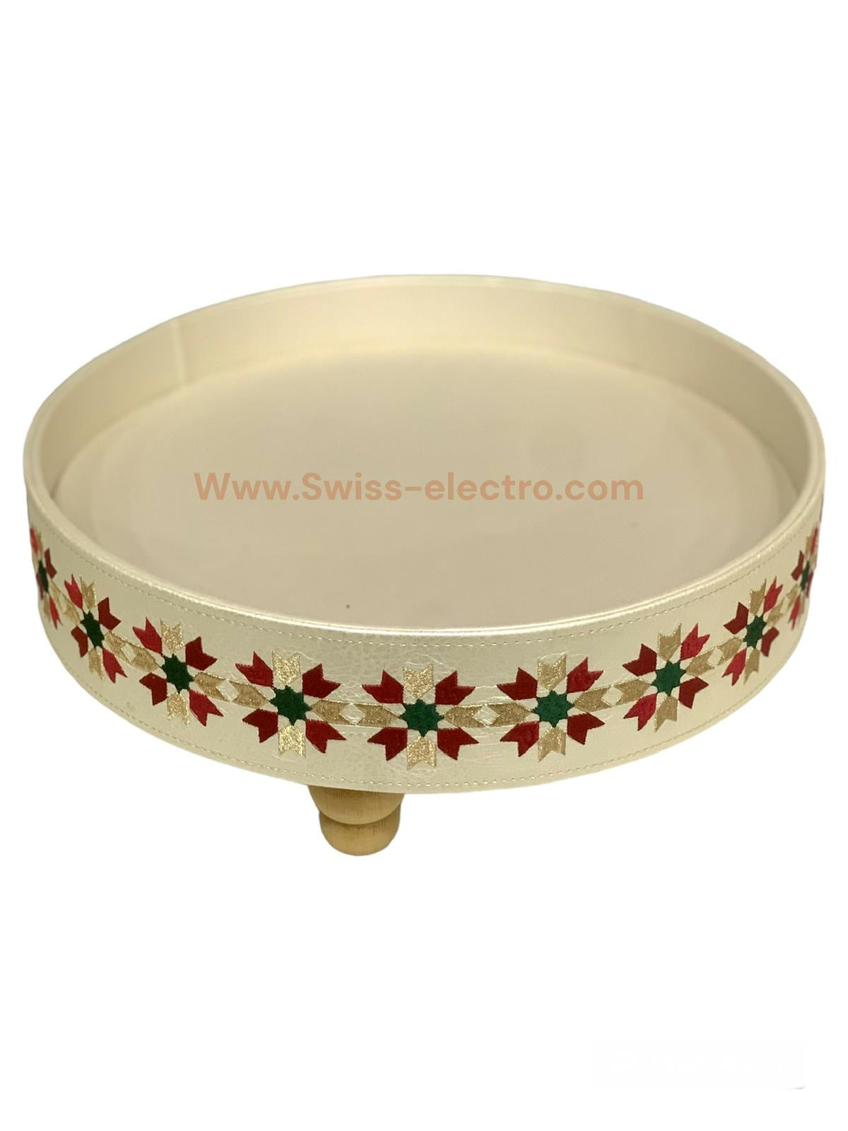 Plateau tefour / tifour / tabla / blanc couleur zelija