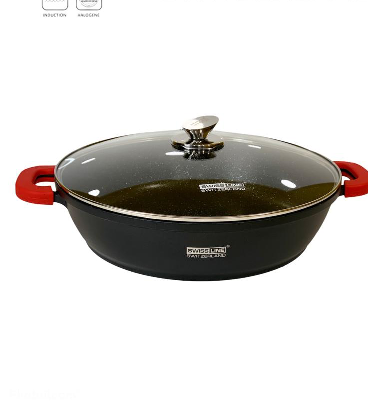 Casserole basse revêtement marbre / sauteuse