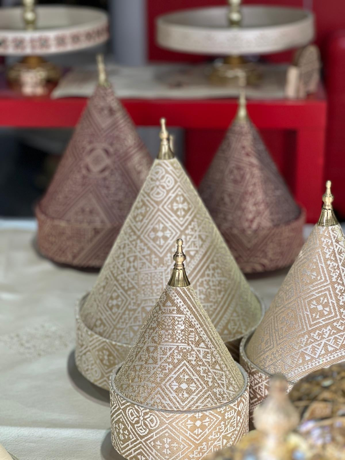 Tefour Mida doré/ tyafer/ tajine tissu/ tarbouch fasi