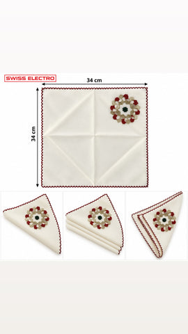 Serviettes de table brodées – Lot de 12 pcs