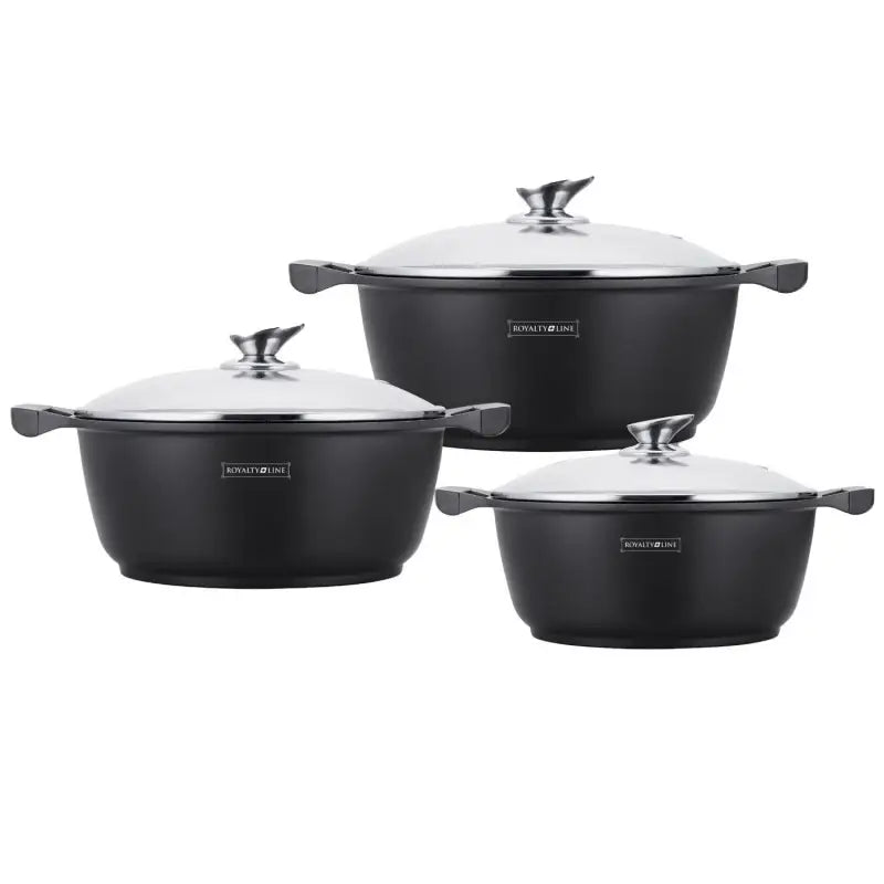 Faitout (Casseroles, Set de Pots) 6 Pièces - Revêtement Marbre by Royalty Line