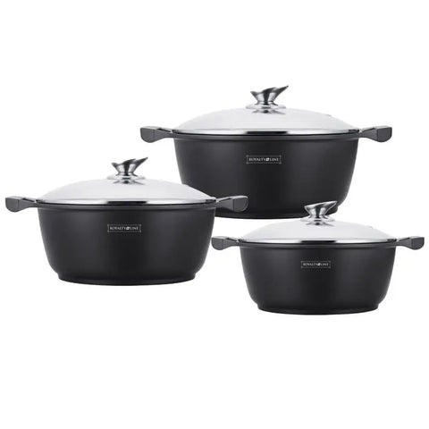 Faitout (Casseroles, Set de Pots) 6 Pièces - Revêtement Marbre by Royalty Line