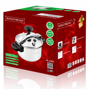 Royalty Line RL-DSK8 : Cuisinière à Pression en Acier Inoxydable 8L/ cocotte/ pressure cooker
