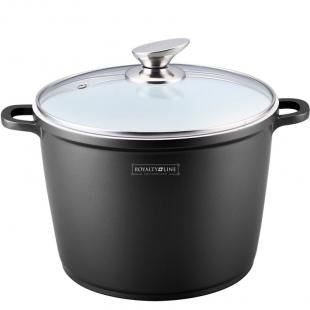 Royalty Line Casserole à revêtement en marbre avec couvercle en verre - 24cm