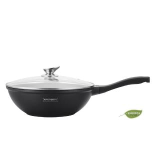 Plaque de Cuisson au Wok avec Revêtement en Marbre - 30 cm