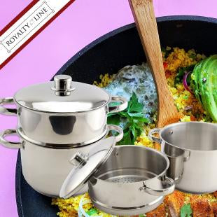 Royalty Line RL-C14L: Couscous en acier inoxydable 14L