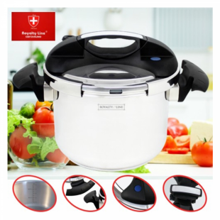 Royalty Line RL-PC10L : cocotte/ Autocuiseur en acier inoxydable de 10 litres