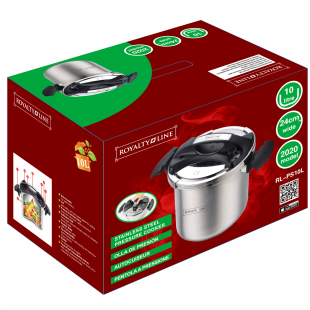 Royalty Line RL-PC10L : cocotte/ Autocuiseur en acier inoxydable de 10 litres