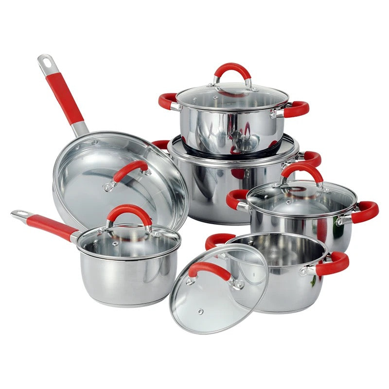 Ensemble de casseroles 12 pièces avec poignée