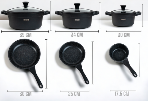 lot de casseroles et poêles , Ensemble de 14 pièces avec revêtement en marbre