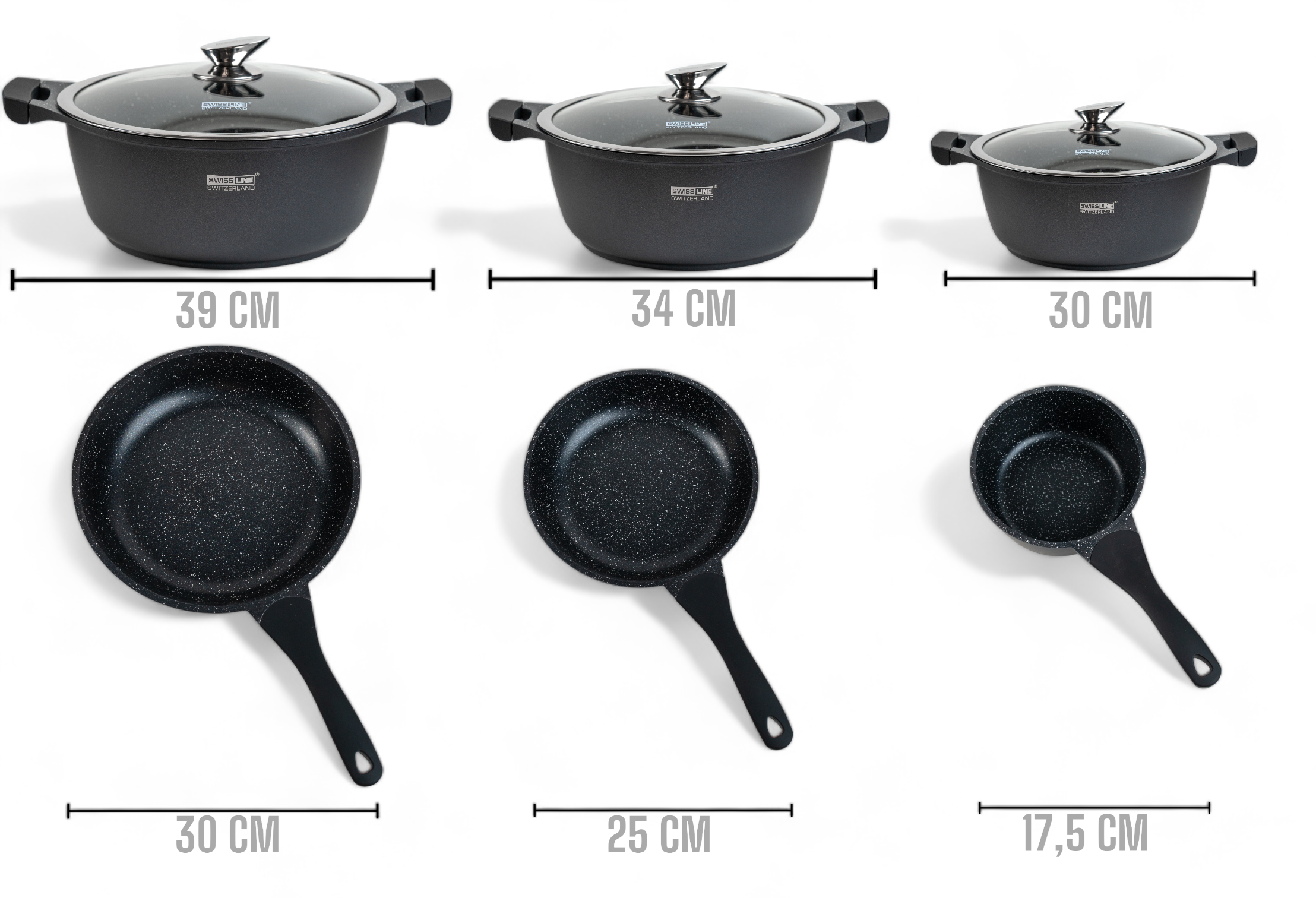 Swiss Line Ensemble de 10 pièces (Poêles & Casseroles)