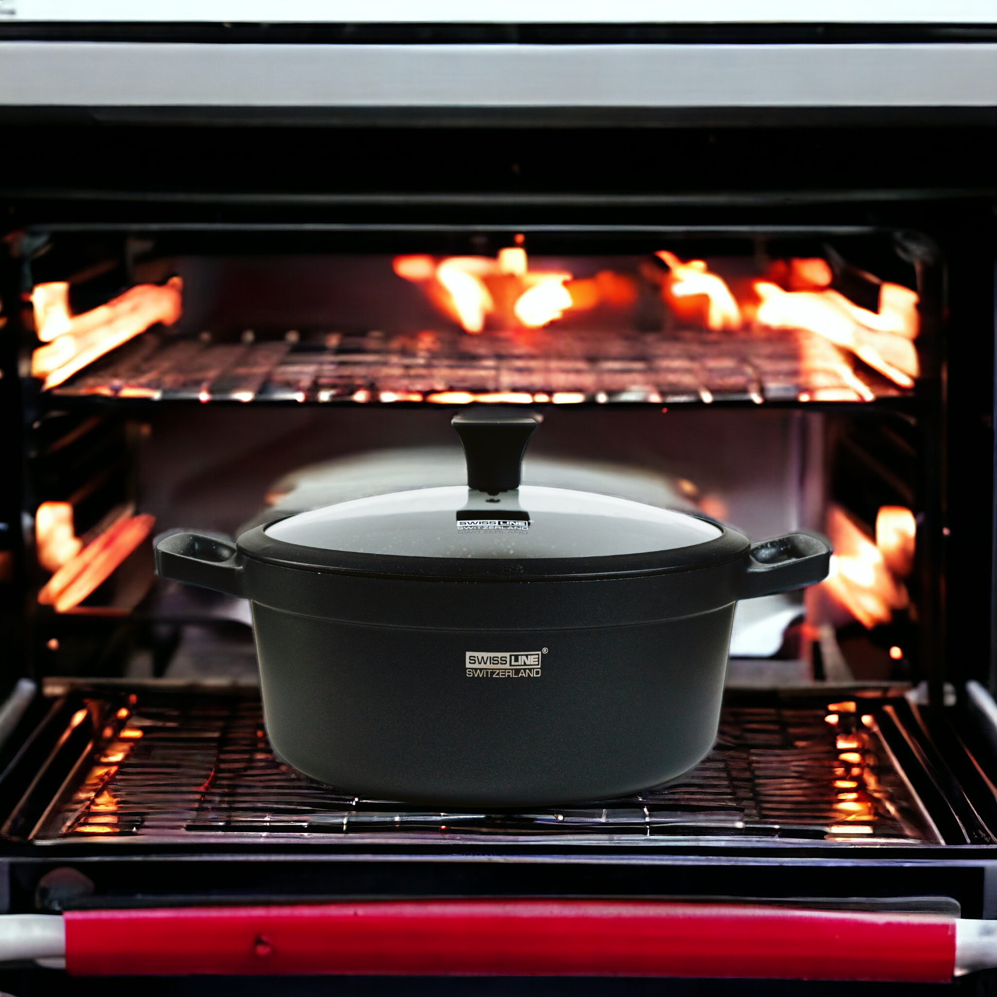 Swiss Line Batterie de cuisine , casseroles, batterie de cuisine 16 pièces avec revêtement en marbre
