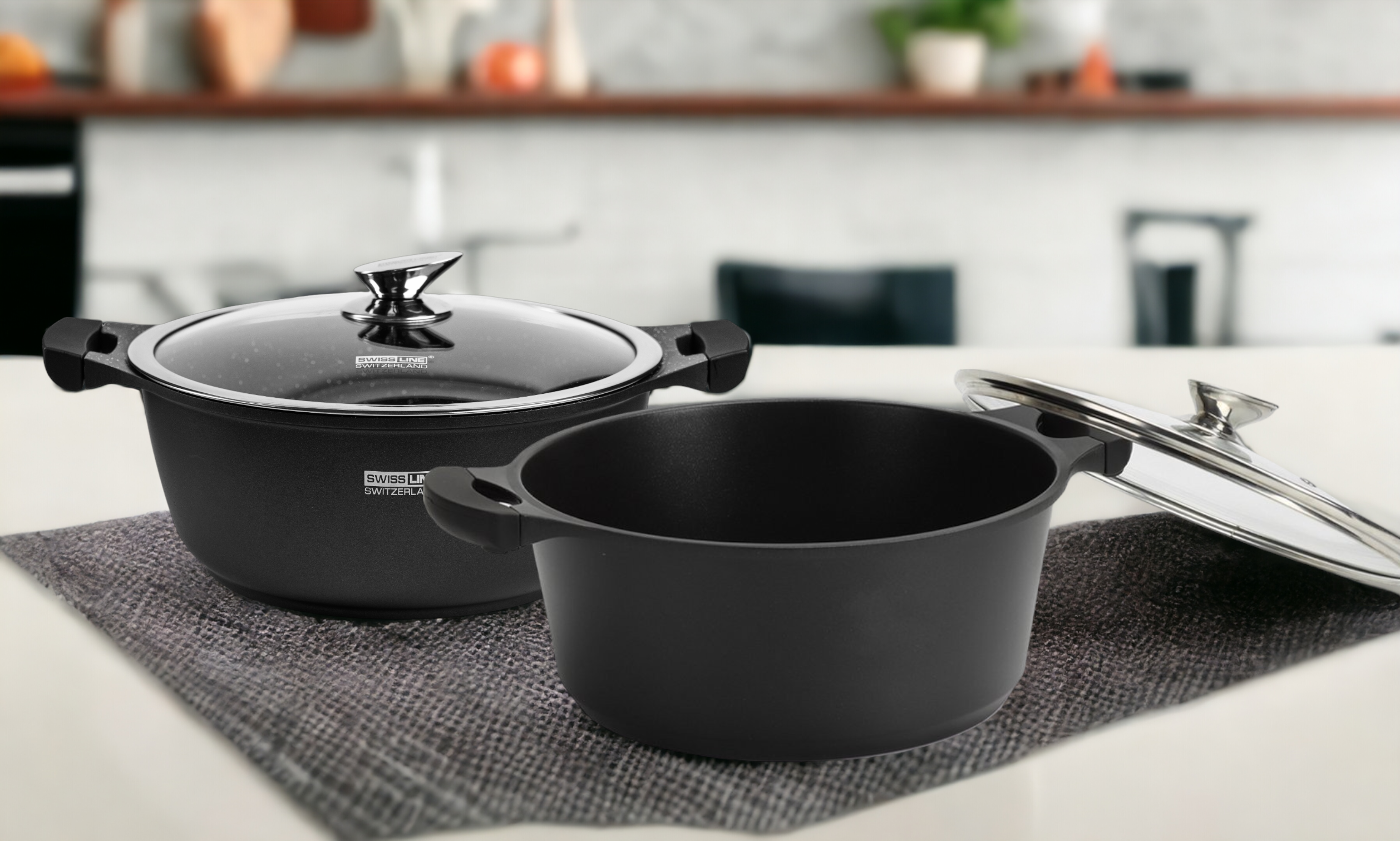 lot de casseroles et poêles , Ensemble de 14 pièces avec revêtement en marbre