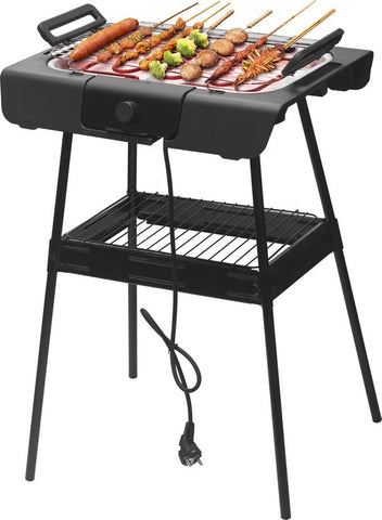 Barbecue électrique - Grill de table - Grill électrique - Surface de grill 40x24 cm - 2000W - Avec support