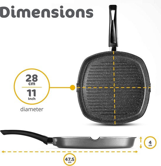 Poêle Grill Induction24 cm/ 28 cm
