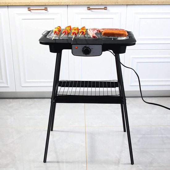 Barbecue électrique - Grill de table - Grill électrique - Surface de grill 40x24 cm - 2000W - Avec support