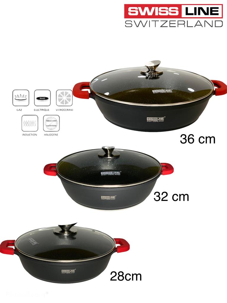 Casserole basse revêtement marbre / sauteuse