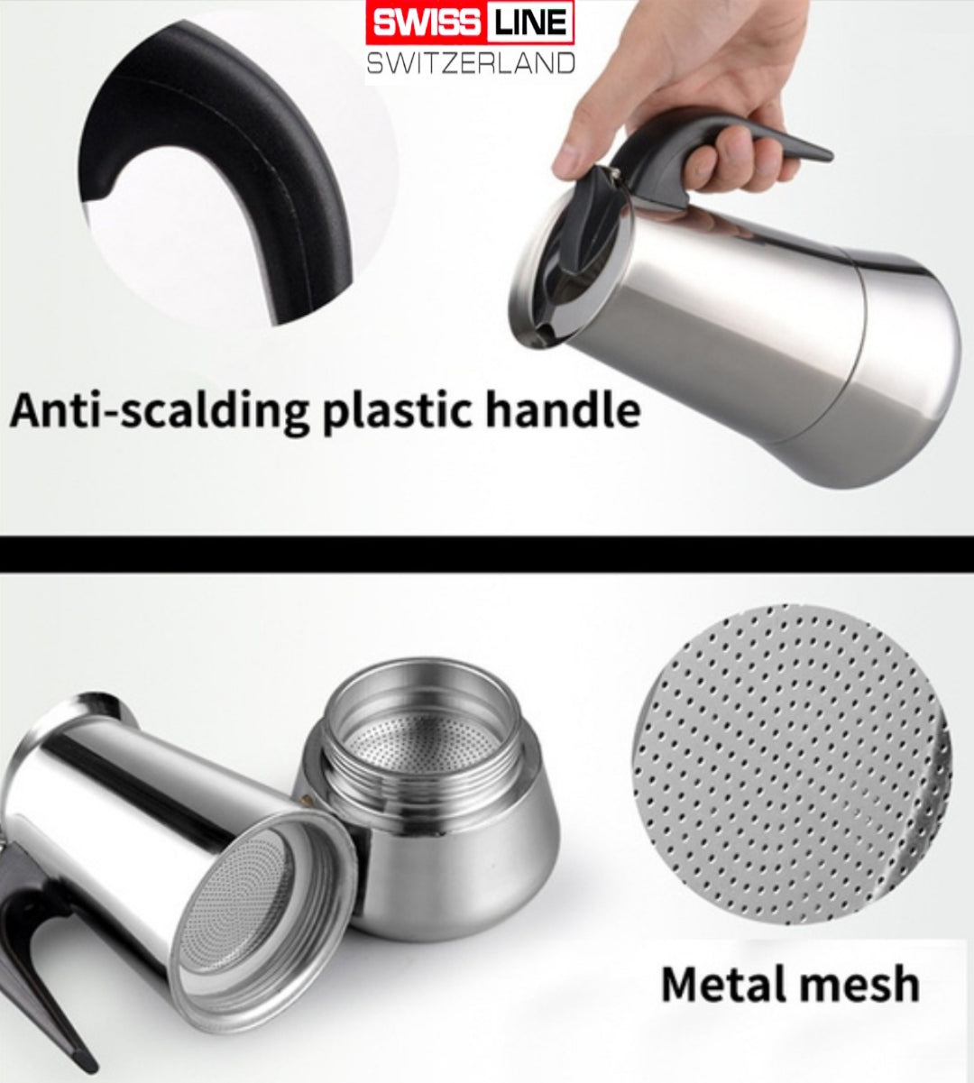 Swiss Line Cafetière Italienne en inox