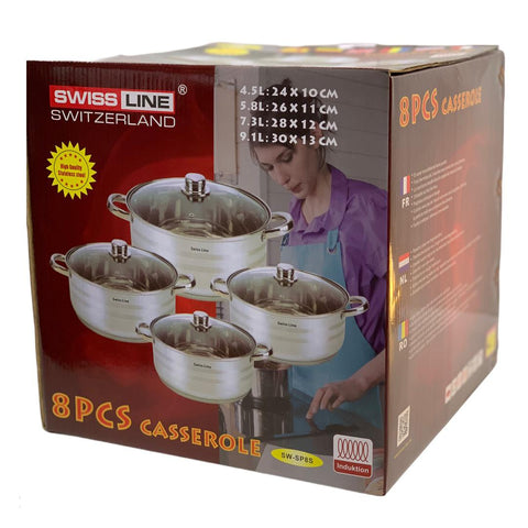 Set de Marmites inox 8 pièces