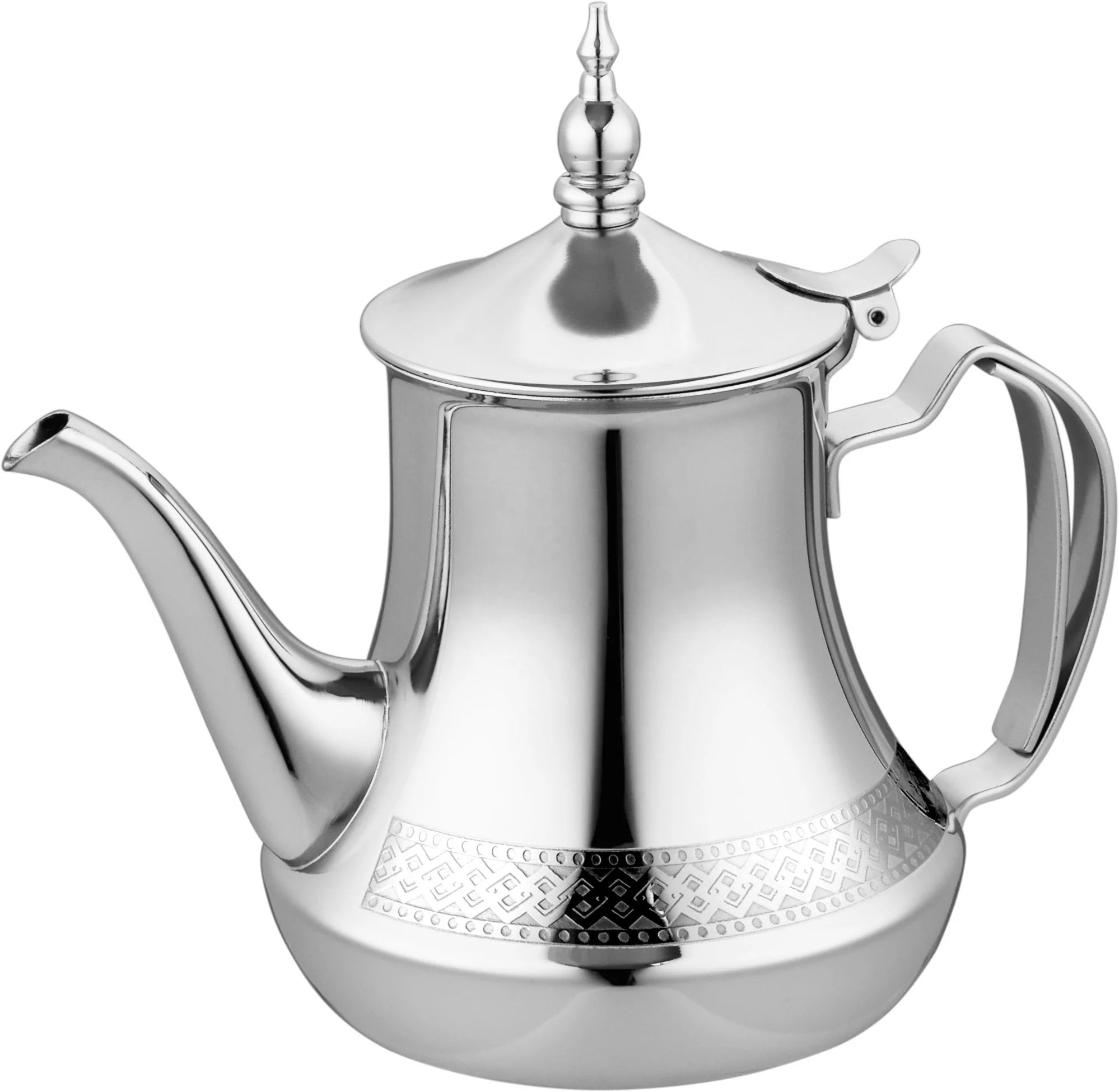 Théière TRADITIONNELLE en acier inoxydable argenté