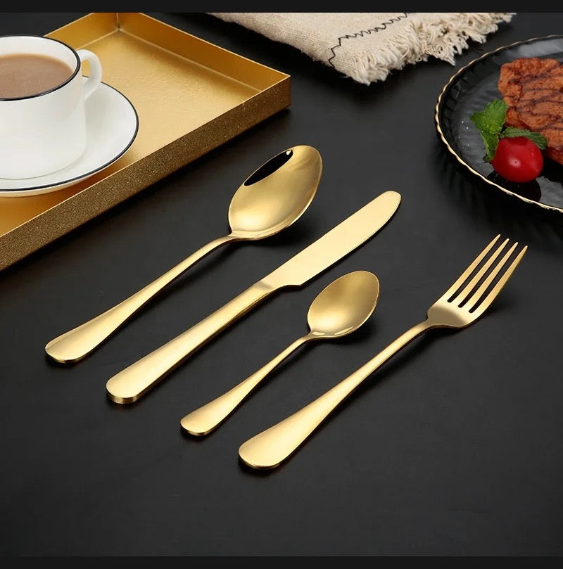 Set de ménagères 24 pcs doré / couvert