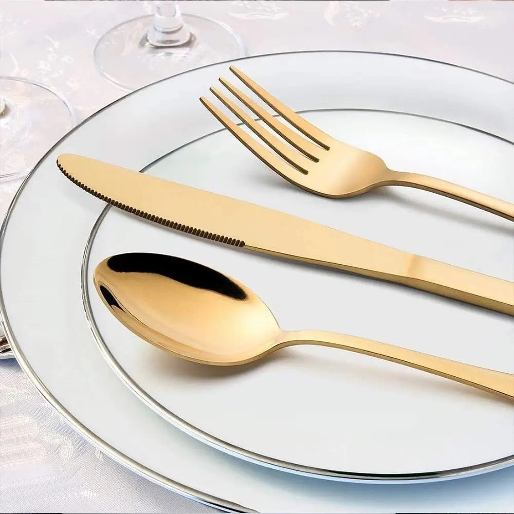 Set de ménagères 24 pcs doré / couvert