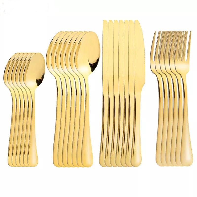 Set de ménagères 24 pcs doré / couvert