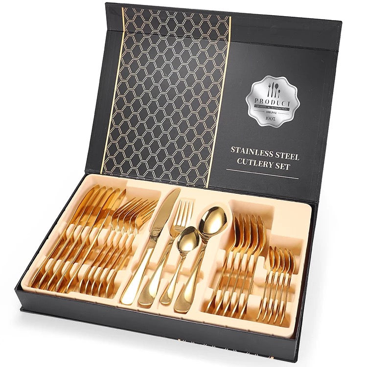 Set de ménagères 24 pcs doré / couvert