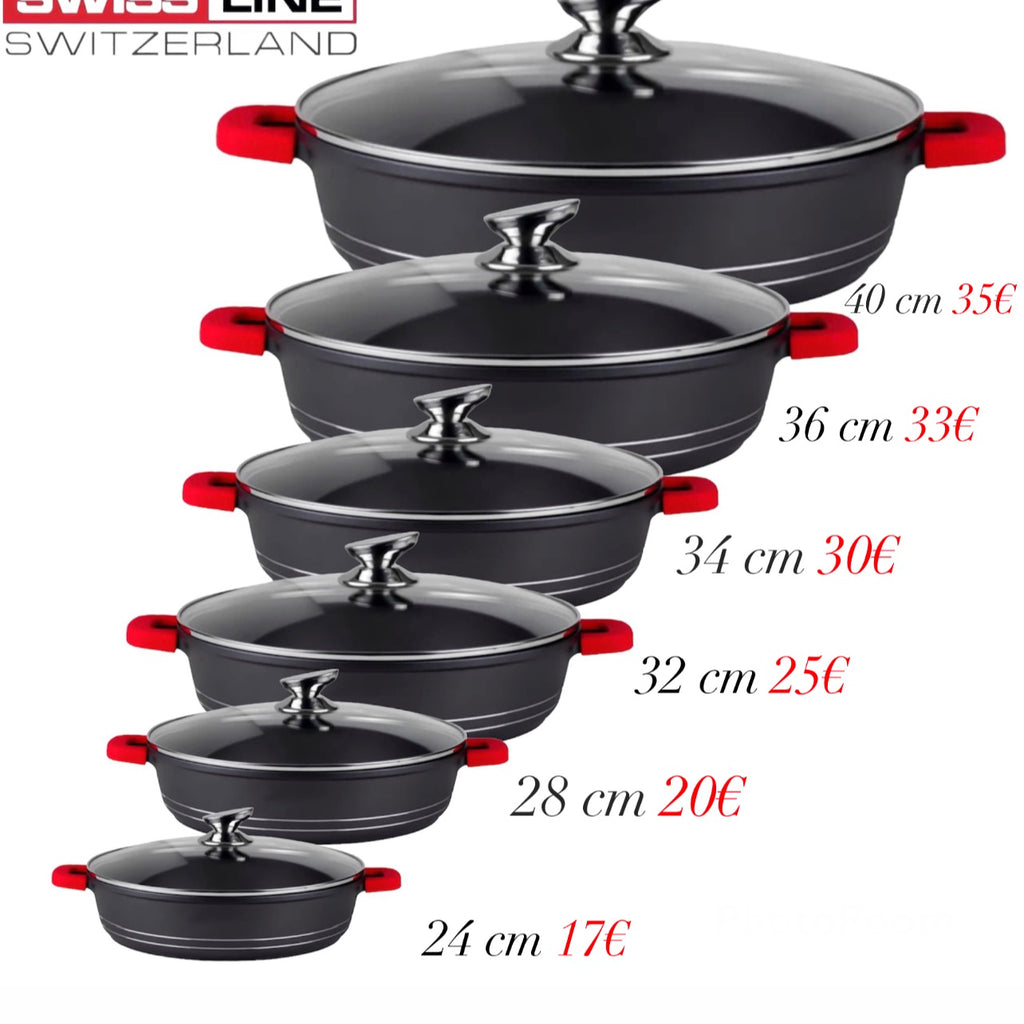 Casserole basse revêtement marbre / sauteuse