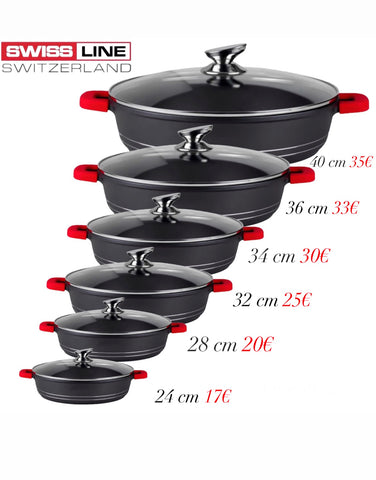 Casserole basse revêtement marbre / sauteuse
