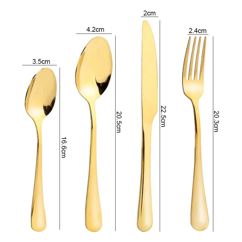 Set de ménagères 24 pcs doré / couvert