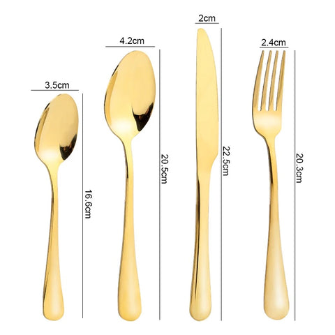 Set de ménagères 24 pcs doré / couvert