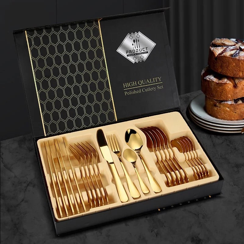 Set de ménagères 24 pcs doré / couvert