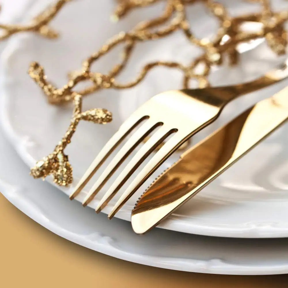 Set de ménagères 24 pcs doré / couvert