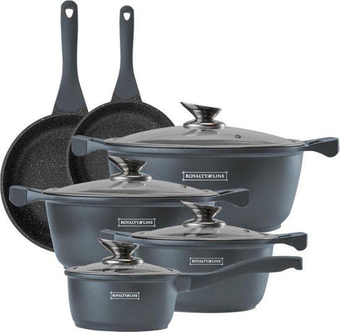 Royalty Line Batterie de cuisines marbre 10 pcs gris / casserole