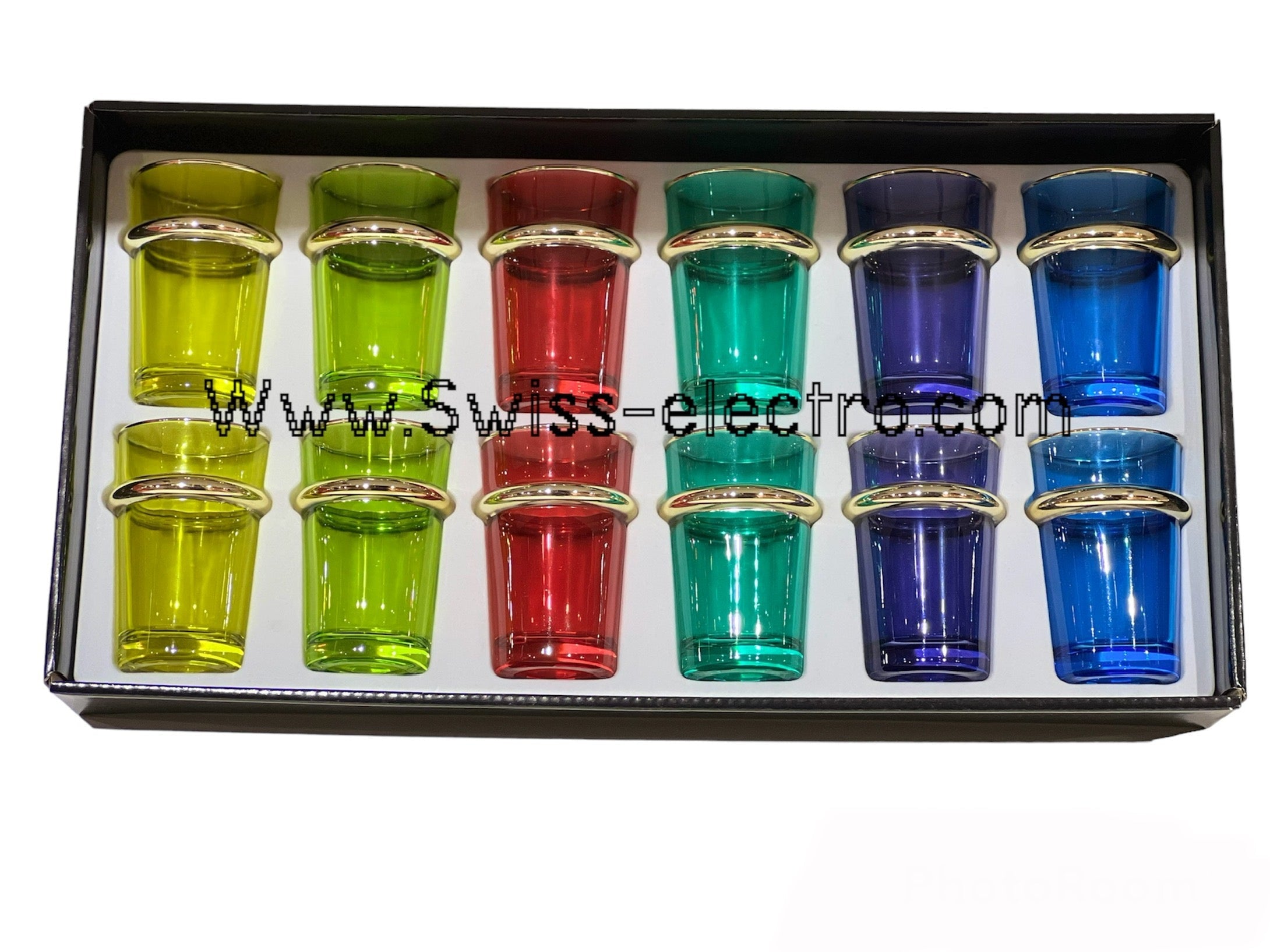 Ensemble de 12 pcs Verres à thé mix couleur / glass Maroc