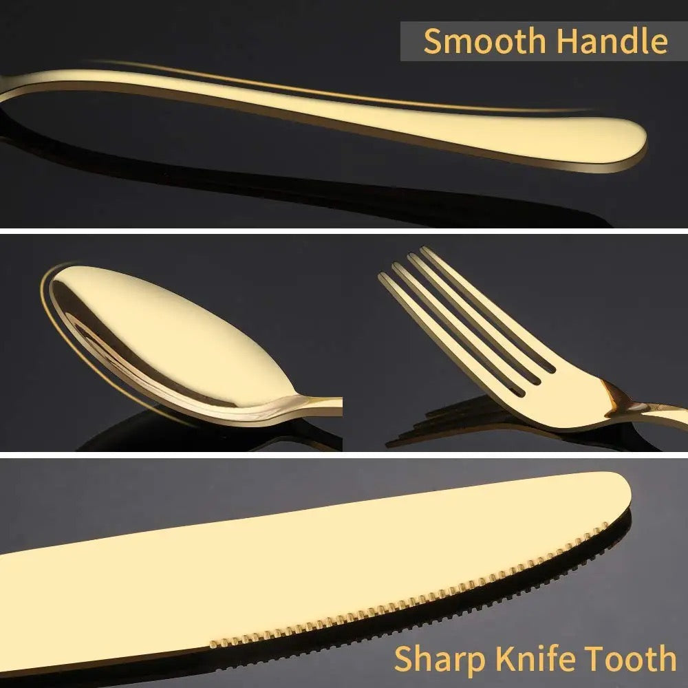 Set de ménagères 24 pcs doré / couvert