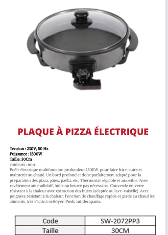 PLAQUE À PIZZA ÉLECTRIQUE 30 cm